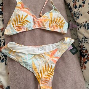 Tropical Print Bikini Set